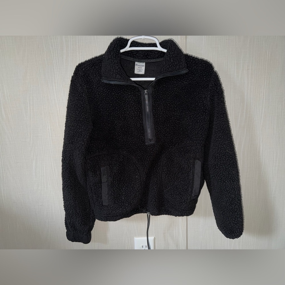 No Boundaries Black Sherpa Zip-Up